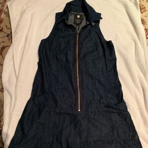 G Raw Jean zip front dress